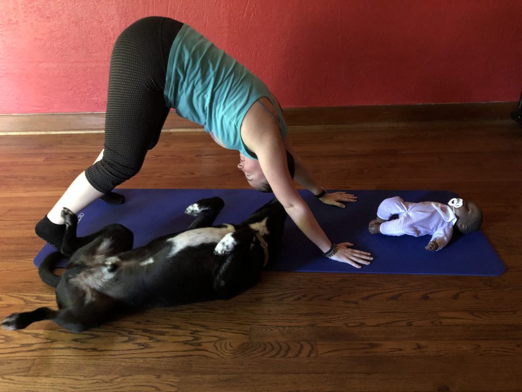 Jessie & Lex planning for a prenatal yoga class