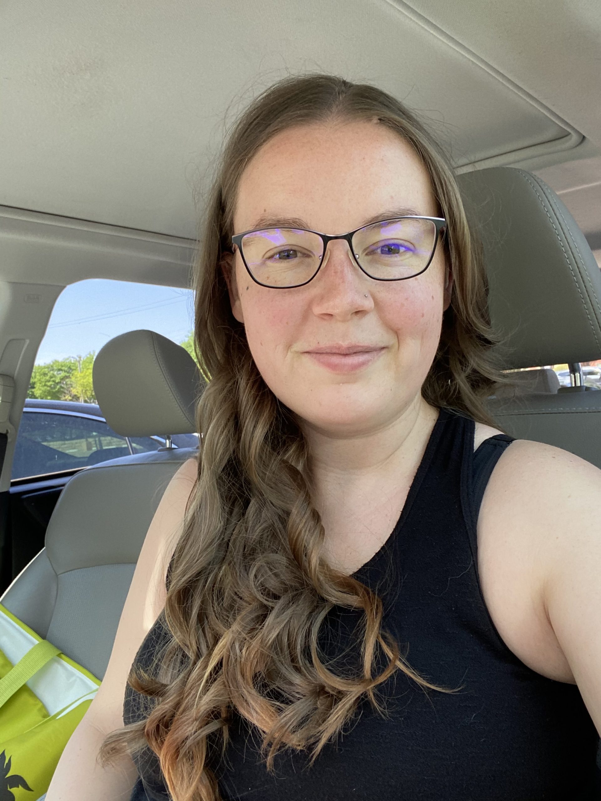 Jessie after a self-care hair appointment